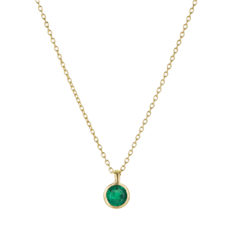 Marian Maurer Micro 4mm Emerald Pendant Necklace | Quadrum Gallery