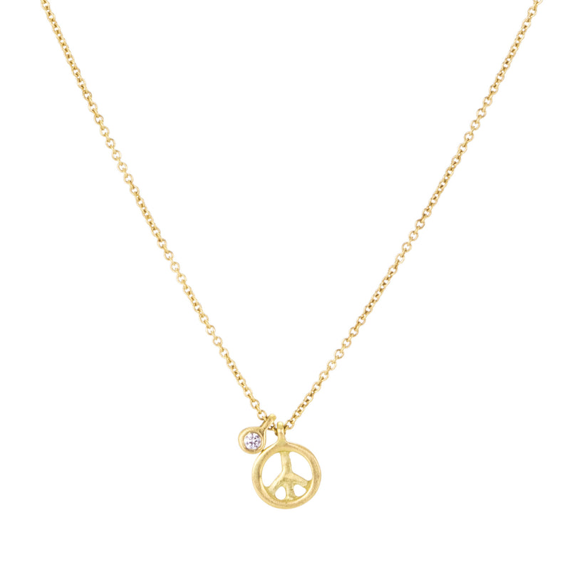 Marian Maurer Micro Peace Sign Pendant Necklace | Quadrum Gallery