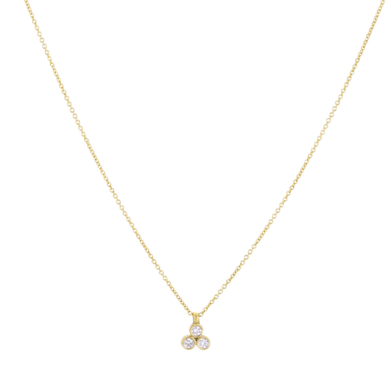 Marian Maurer 18K Teeny Triple Diamond Pendant Necklace | Quadrum Gallery