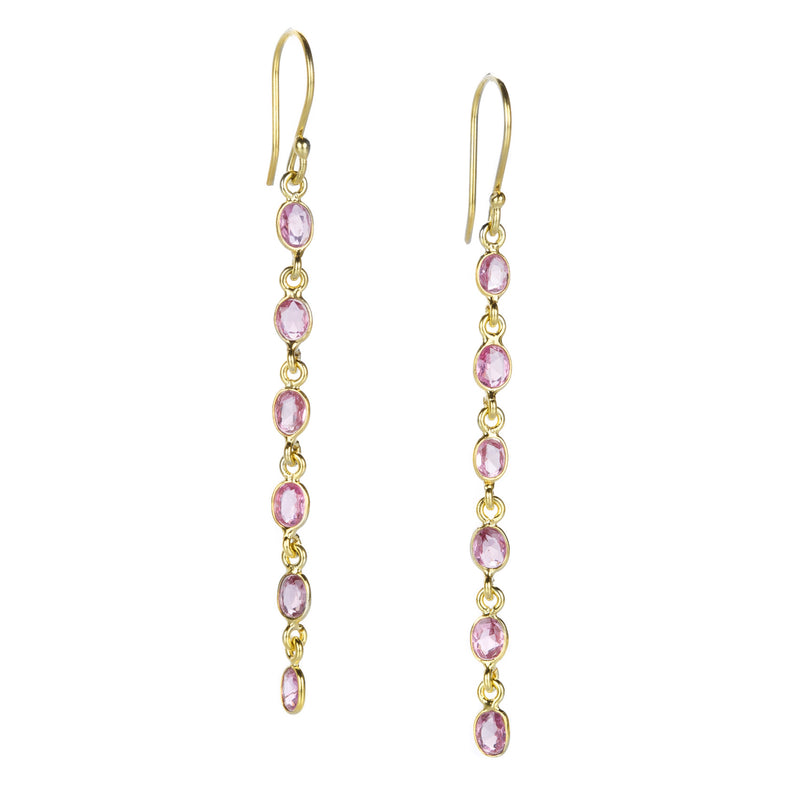 Margaret Solow Long Pink Sapphire Earrings | Quadrum Gallery