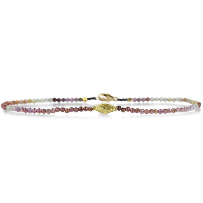 Margaret Solow Faceted Red Sapphire and Gold Beaded Bracelet | Quadrum Gallery
