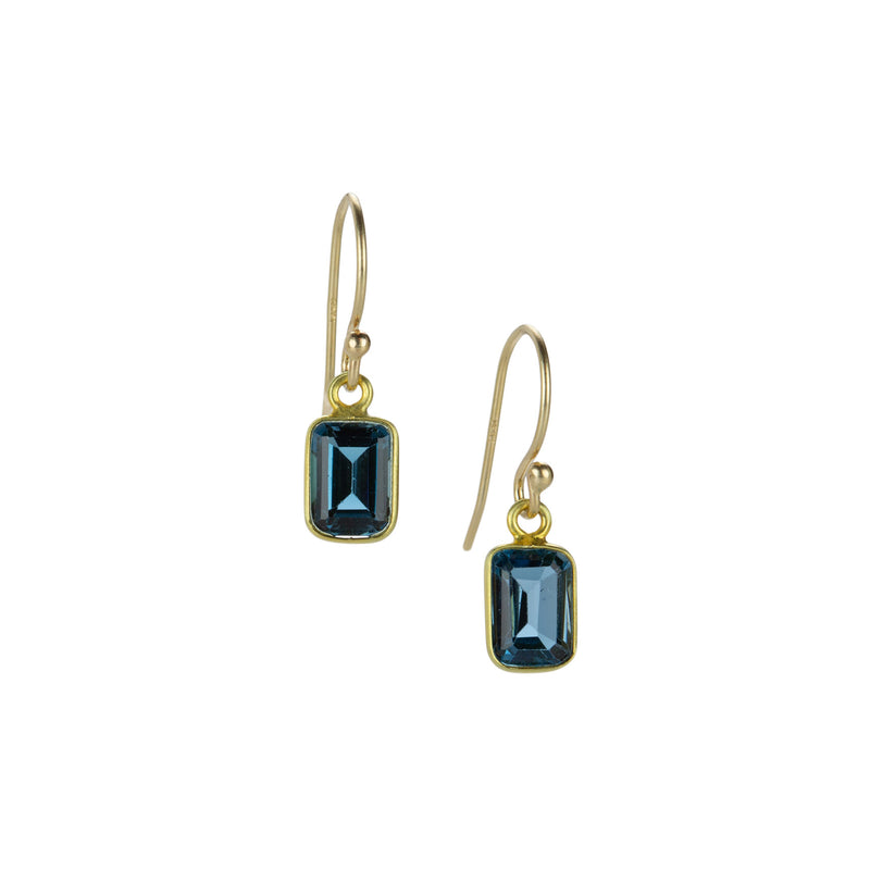 Margaret Solow  Emerald Cut London Blue Topaz Earrings | Quadrum Gallery