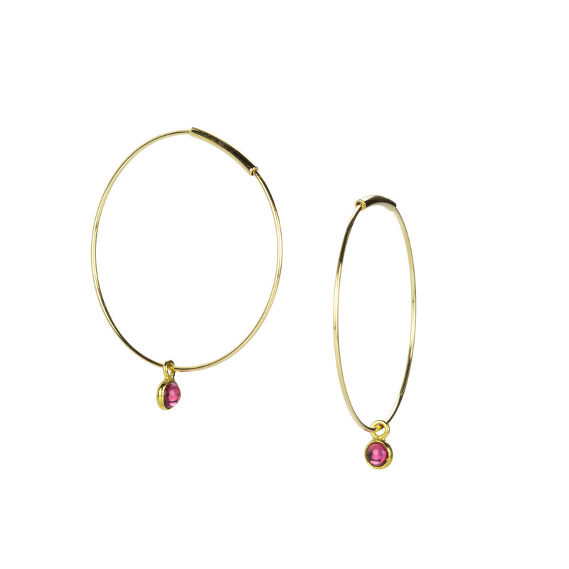 Margaret Solow Hoops with Red Sapphire Drops | Quadrum Gallery