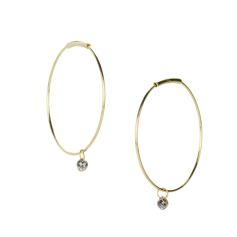 Margaret Solow Hoops with Cognac Diamond Drops | Quadrum Gallery