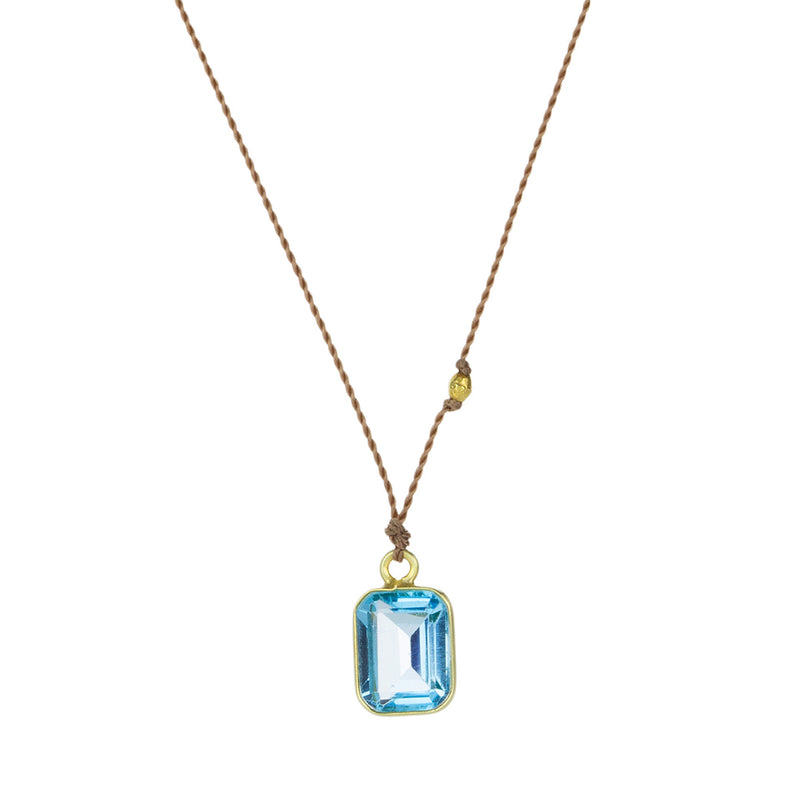 Margaret Solow Emerald Cut Blue Topaz Pendant Necklace | Quadrum Gallery
