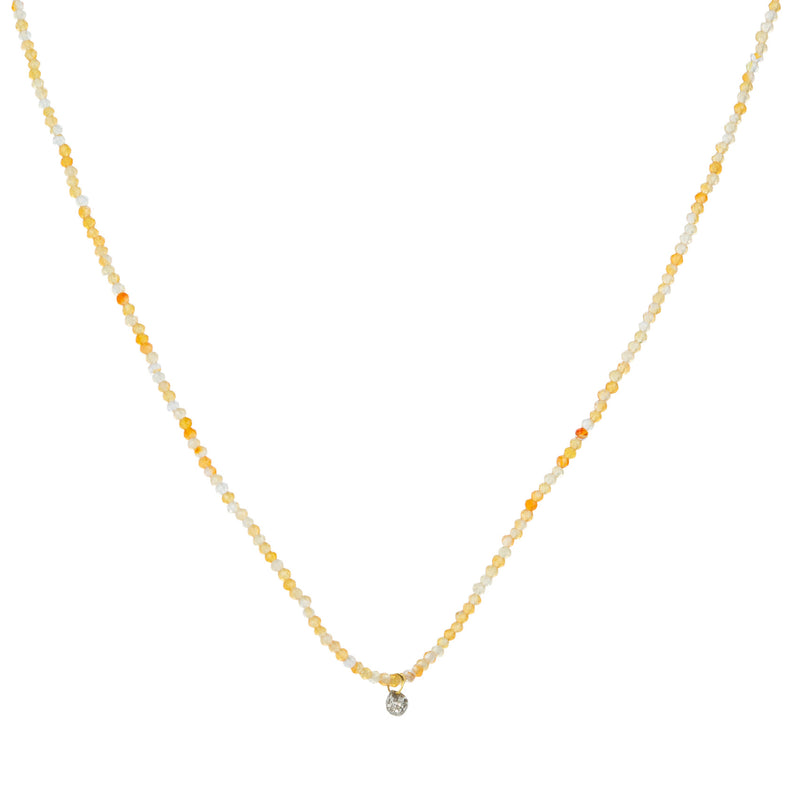 Margaret Solow Carnelian Necklace with Brown Diamond Briolette | Quadrum Gallery