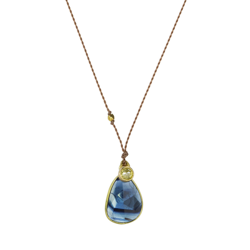 Margaret Solow Blue Sapphire and Diamond Double Pendant Necklace | Quadrum Gallery