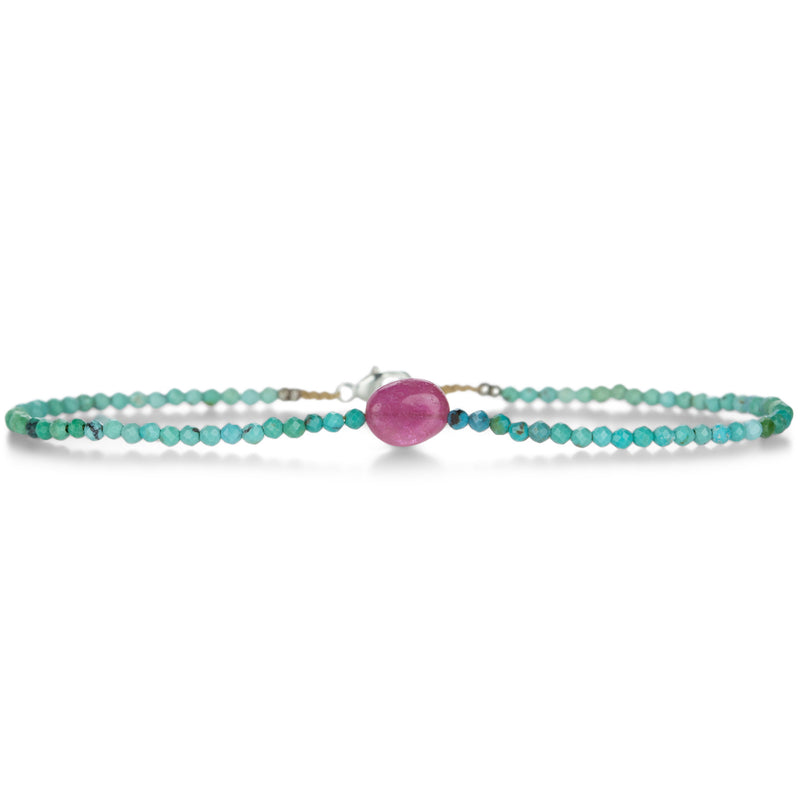 Margaret Solow Turquoise and Ruby Beaded Bracelet | Quadrum Gallery