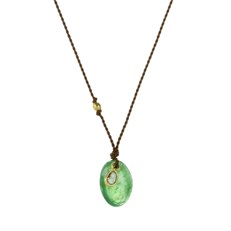 Margaret Solow Chrome Diopside and Diamond Pendant Necklace | Quadrum Gallery