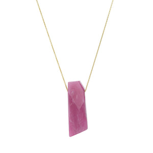 Margaret Solow 14k Pink Tourmaline Crystal Pendant Necklace | Quadrum Gallery