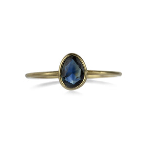 Margaret Solow Bezel Set Blue Green Sapphire Ring | Quadrum Gallery