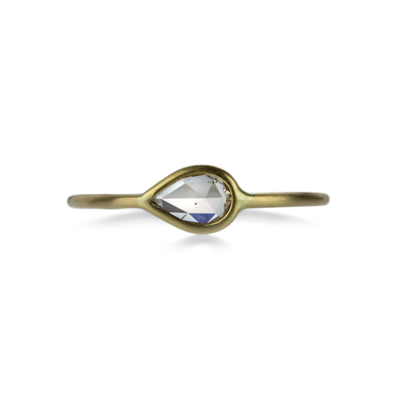 Margaret Solow Teardrop Rose Cut Champagne Diamond Ring | Quadrum Gallery