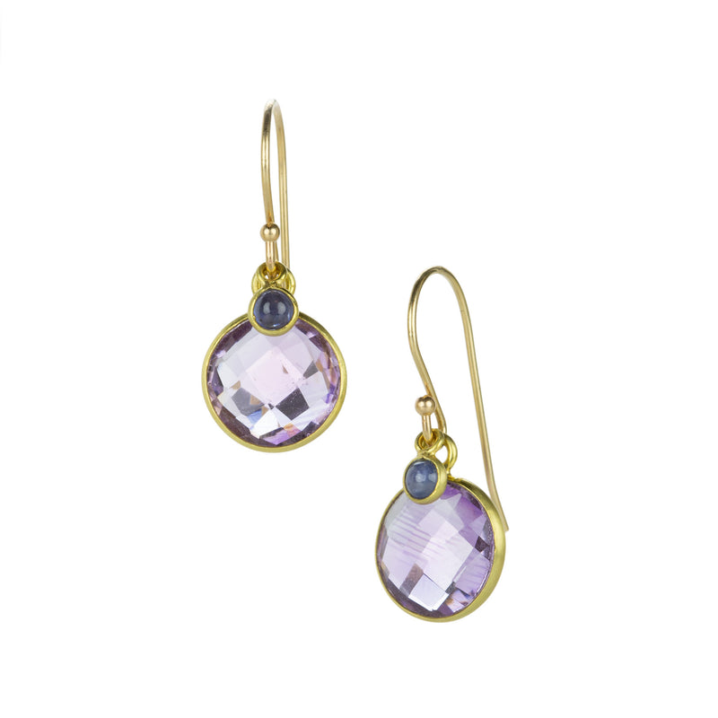 Margaret Solow Amethyst and Blue Sapphire Drop Earrings | Quadrum Gallery