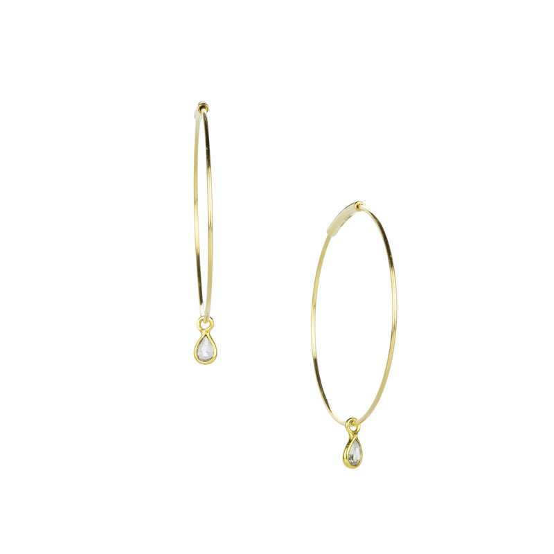 Margaret Solow Hoops with Teardrop Diamond Drops | Quadrum Gallery