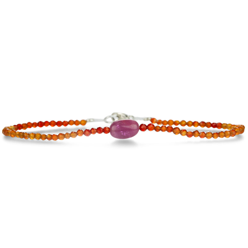 Margaret Solow Faceted Carnelian and Ruby Bracelet | Quadrum Gallery