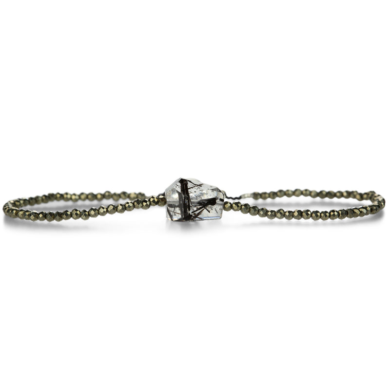 Margaret Solow Pyrite and Tourmalated Quartz Bracelet  | Quadrum Gallery