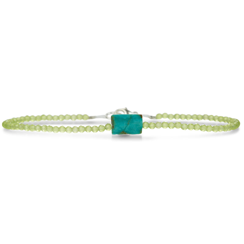 Margaret Solow Peridot Beaded Bracelet with Turquoise  | Quadrum Gallery