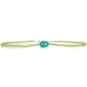 Margaret Solow Oval Turquoise and Peridot Beaded Bracelet  | Quadrum Gallery