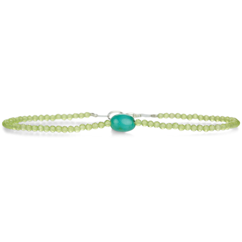 Margaret Solow Oval Turquoise and Peridot Beaded Bracelet  | Quadrum Gallery