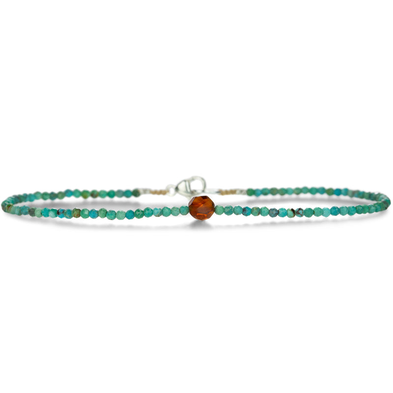 Margaret Solow Turquoise and Hessonite Garnet Beaded Bracelet  | Quadrum Gallery