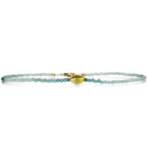 Margaret Solow Grandidierite Beaded Bracelet with 18k Gold Bead | Quadrum Gallery