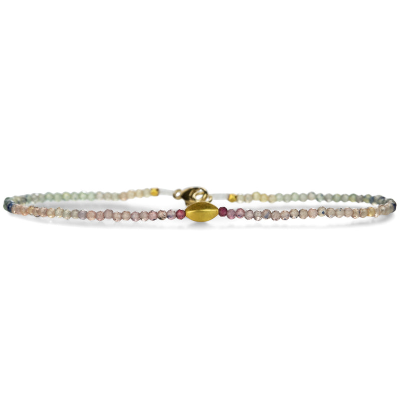 Margaret Solow Multicolored Sapphire Bracelet with 18k Gold Bead | Quadrum Gallery