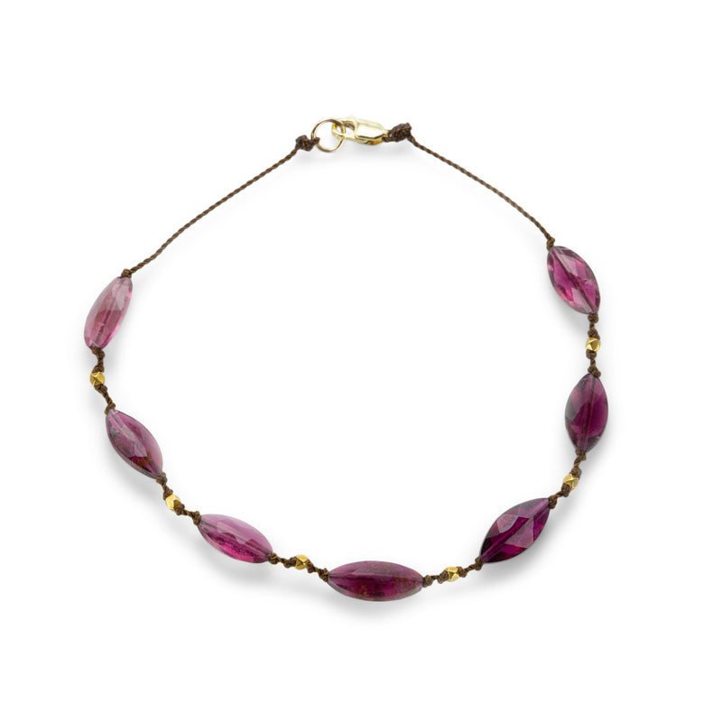 Margaret Solow Pink Tourmaline and 18k Beaded Bracelet | Quadrum Gallery