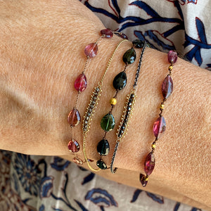 Margaret Solow Pear Shaped Pink Tourmaline Beaded Bracelet | Quadrum Gallery