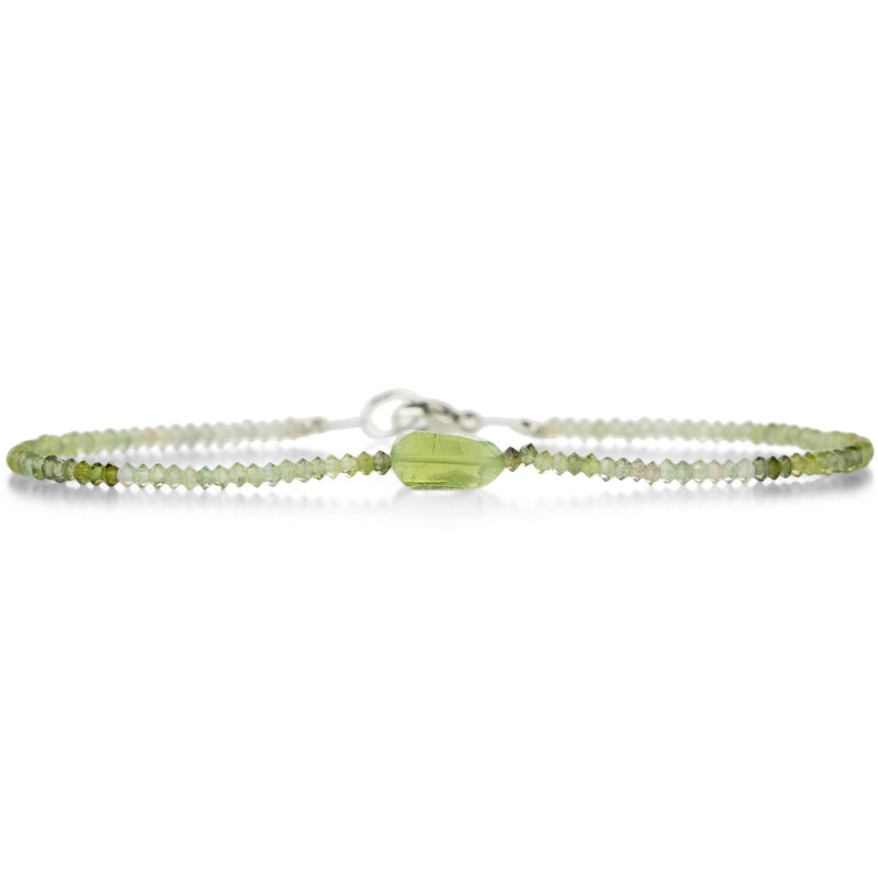 Margaret Solow Double Green Tourmaline Beaded Silver Bracelet | Quadrum Gallery