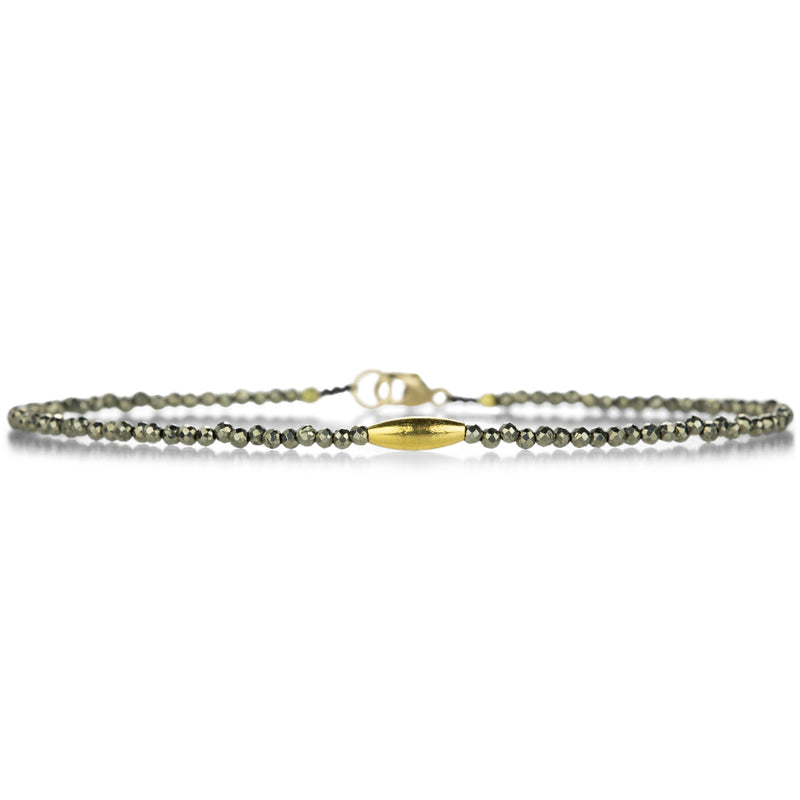 Margaret Solow Pyrite and Gold Center Bead Bracelet | Quadrum Gallery