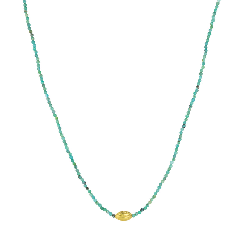 Margaret Solow Turquoise and Gold Center Bead Necklace | Quadrum Gallery