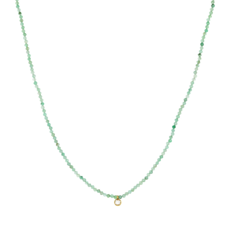 Margaret Solow Emerald Beaded Necklace wtih Diamond Pendant | Quadrum Gallery