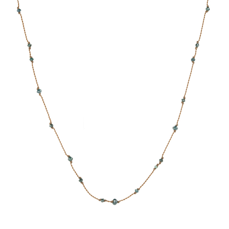 Margaret Solow Faceted Blue Diamond Nylon Cord Necklace | Quadrum Gallery