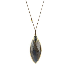 Margaret Solow Faceted Marquise Sapphire Pendant Necklace | Quadrum Gallery