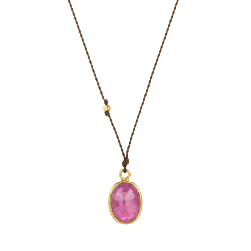 Margaret Solow 18k Oval Ruby Pendant Necklace | Quadrum Gallery