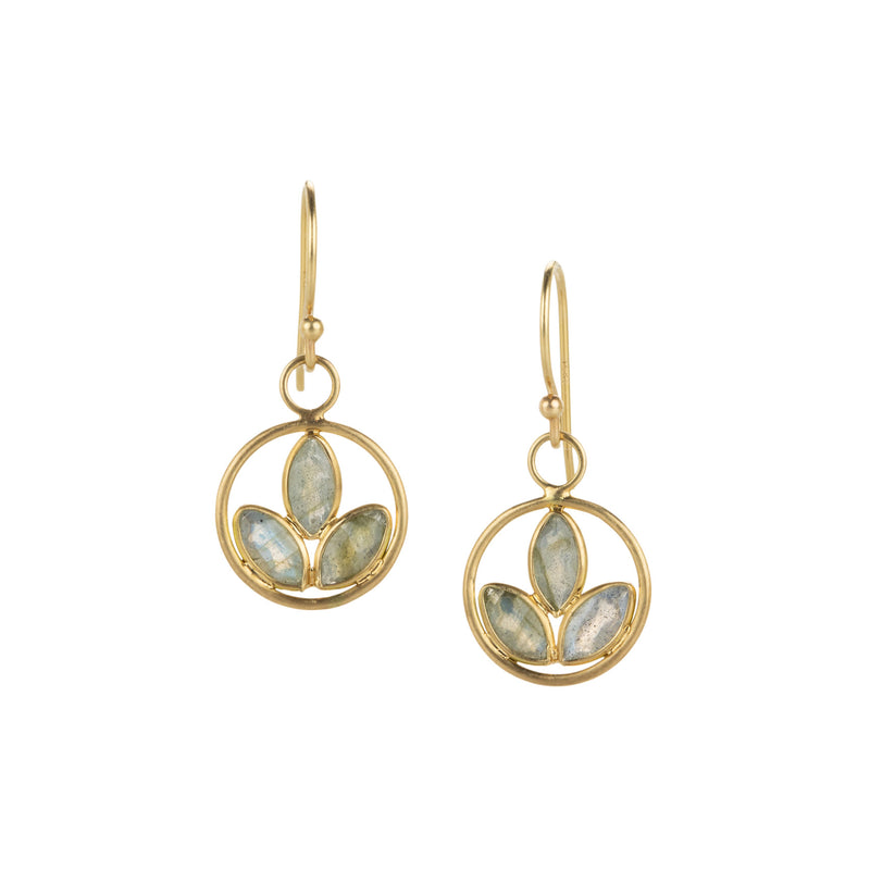 Margaret Solow Triple Labradorite Leaf Drop Earrings | Quadrum Gallery