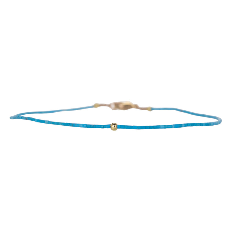 Margaret Solow Heishi Turquoise and 18k Bead Bracelet | Quadrum Gallery
