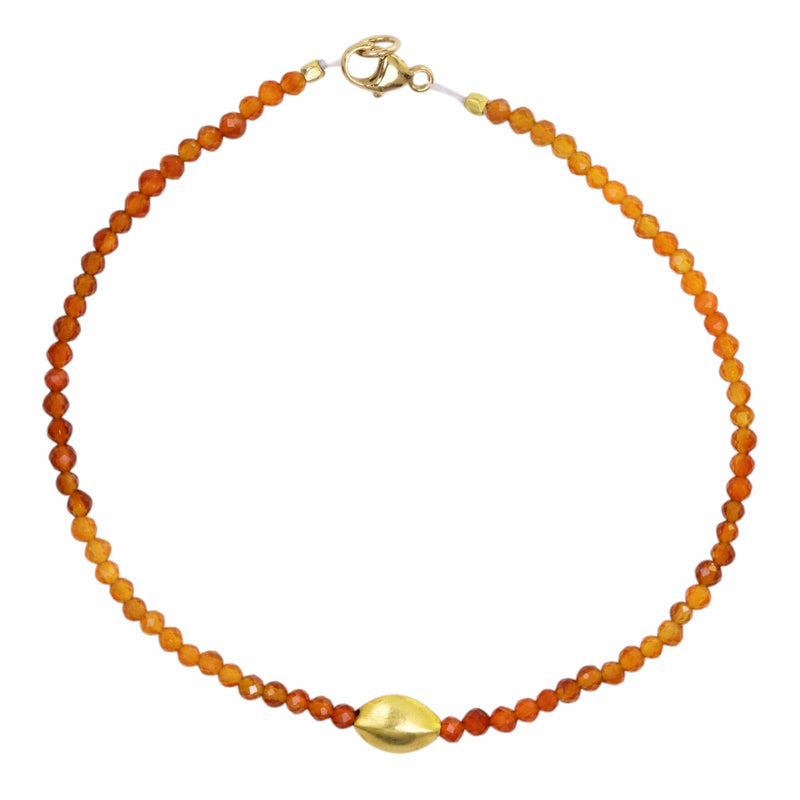 Margaret Solow Faceted Carnelian and 18k Bead Bracelet | Quadrum Gallery