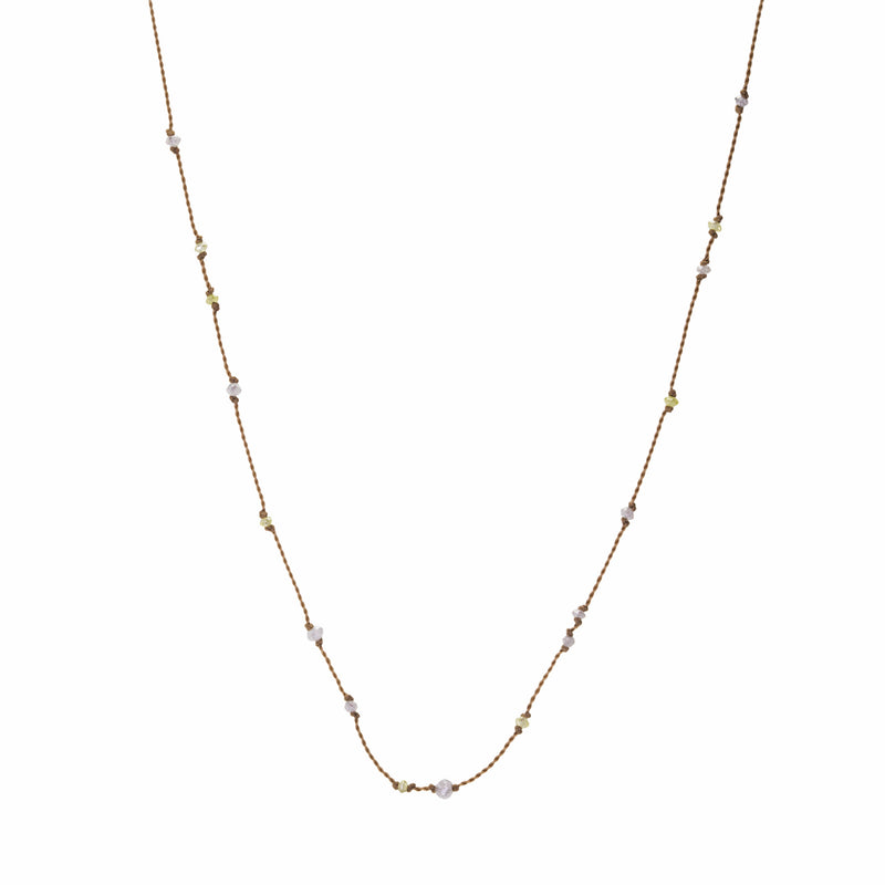 Margaret Solow Cord Necklace wtih Faceted Gray Diamonds | Quadrum Gallery