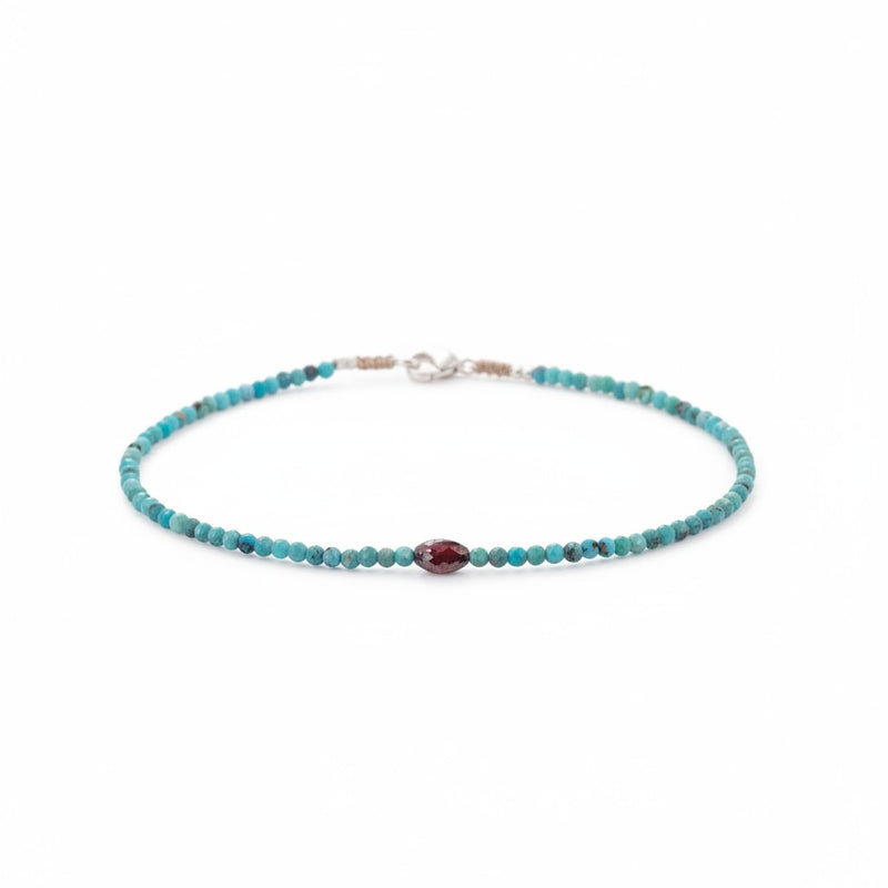 Margaret Solow Faceted Turquoise and Diamond Beaded Bracelet | Quadrum Gallery