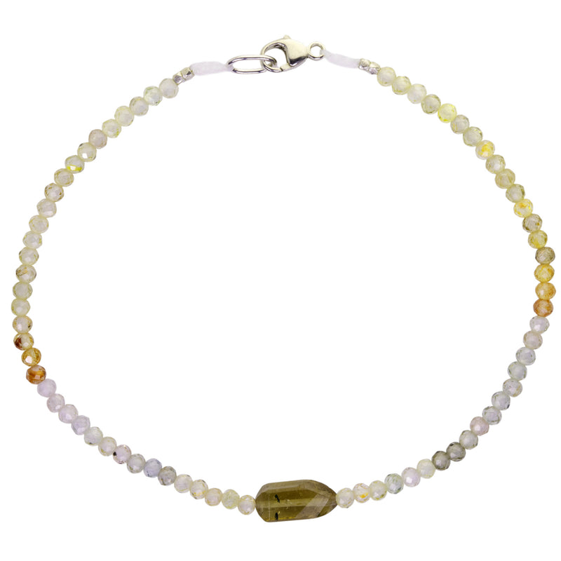 Faceted Zircon and Tourmaline Beaded Bracelet