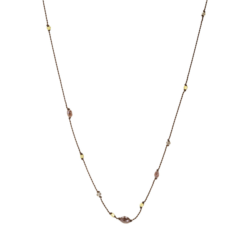 Margaret Solow Brown Cognac Diamond Bead Necklace | Quadrum Gallery