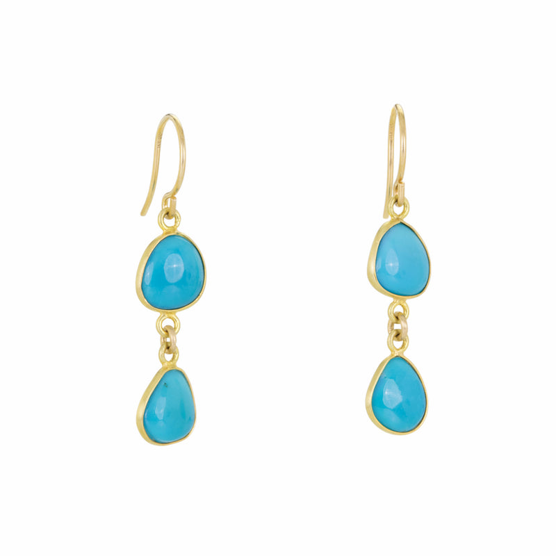 Margaret Solow Double Turquoise Drop Earrings | Quadrum Gallery