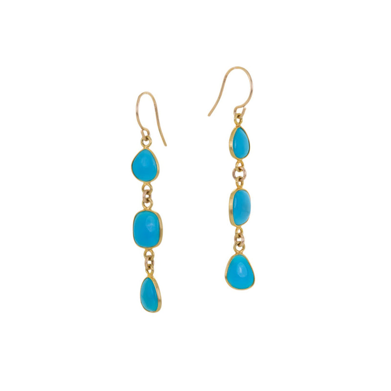 Margaret Solow Sleeping Beauty Turquoise Triple Drop Earrings | Quadrum Gallery