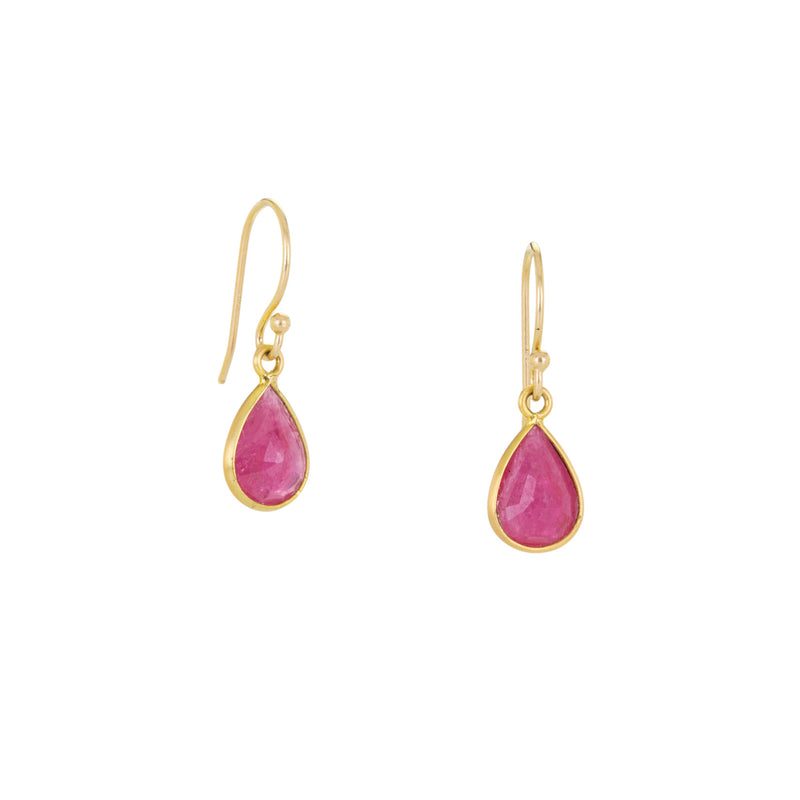 Margaret Solow 18k Ruby Tear Drop Earrings | Quadrum Gallery