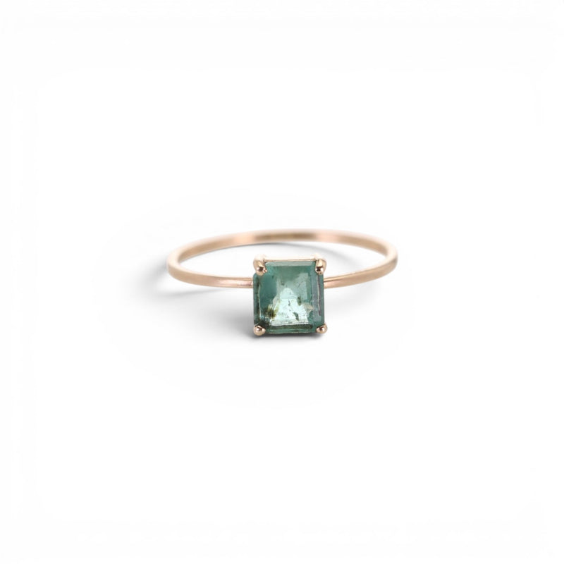 Margaret Solow 14k Prong Set Square Emerald Ring | Quadrum Gallery