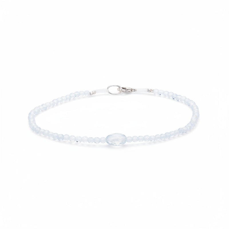 Margaret Solow Blue Topaz Beaded Bracelet with Aquamarine  | Quadrum Gallery