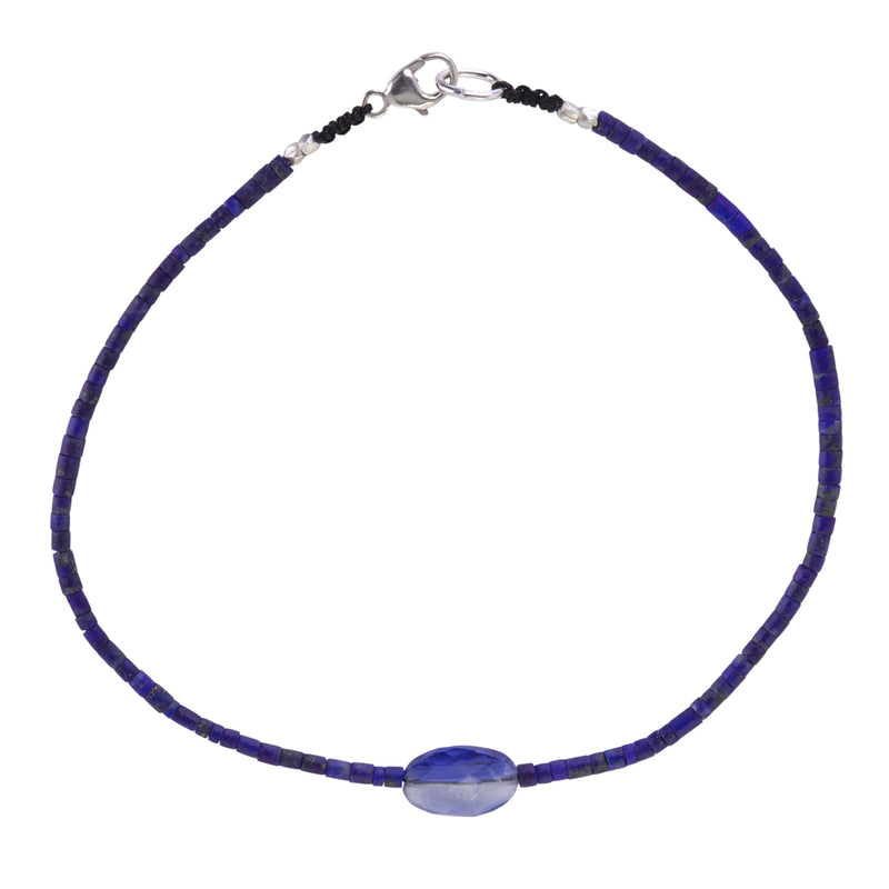 Margaret Solow Faceted Lapis and Kyanite Bead Bracelet | Quadrum Gallery