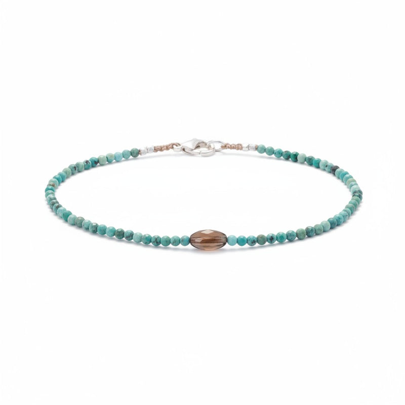 Margaret Solow Faceted Turquoise and Rustic Diamond Bracelet | Quadrum Gallery