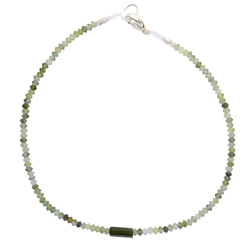 Faceted Green Tourmaline Beaded Bracelet